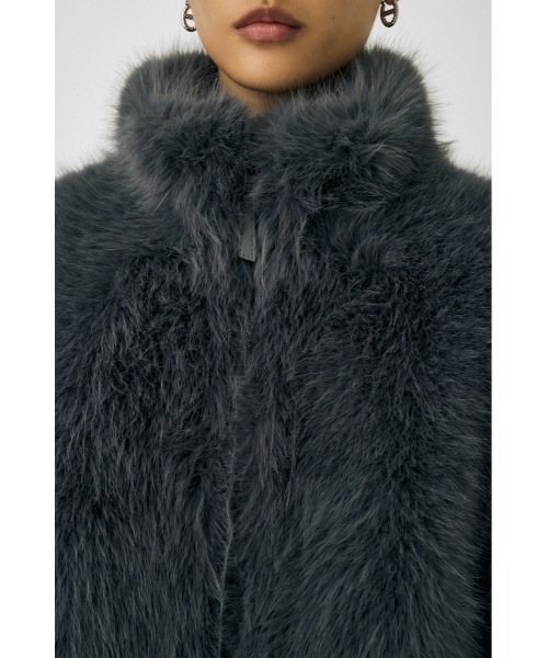 MOUSSY(マウジー)の「F/FUR STAND COLLAR ジャケット(ブルゾン・レディース・グレー/ライトベージュ/ダークブラウン・FREE)」の14枚目の写真