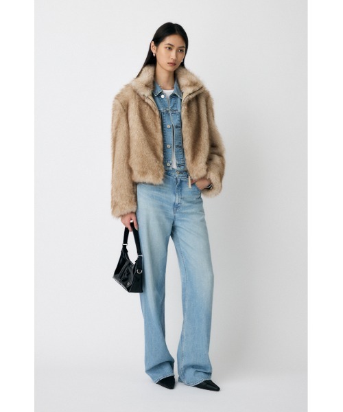 MOUSSY(マウジー)の「F/FUR STAND COLLAR ジャケット(ブルゾン・レディース・グレー/ライトベージュ/ダークブラウン・FREE)」の19枚目の写真