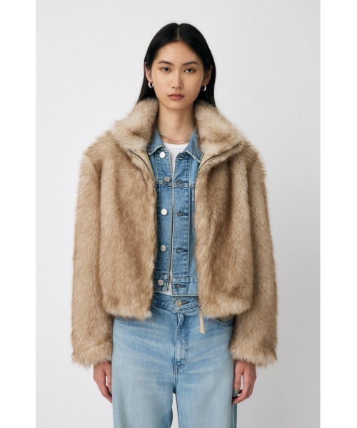MOUSSY(マウジー)の「F/FUR STAND COLLAR ジャケット(ブルゾン・レディース・グレー/ライトベージュ/ダークブラウン・FREE)」の22枚目の写真