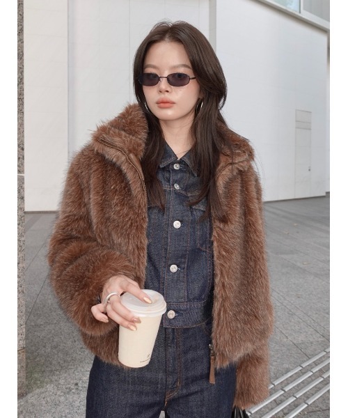 25年AW新作】F/FUR STAND COLLAR ジャケット（ブルゾン）｜MOUSSY