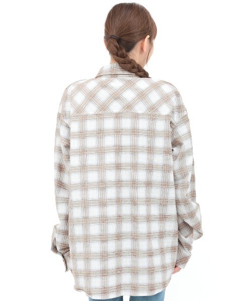 チチカカ（チチカカ）の「刺繍モールチェックシャツ【ユニセックス】（シャツ/ブラウス・メンズ・ブラック/アイボリー・FREE）」の3枚目の写真