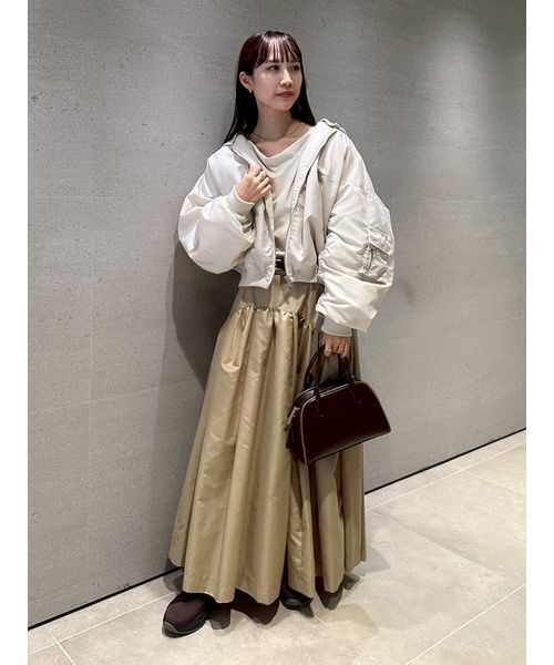 emmi（エミ）の「ベルトセットボリュームスカート（スカート・レディース・アイボリー/ブラック/ベージュ・0/1）」の10枚目の写真