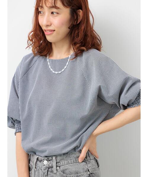 Lugnoncure（ルノンキュール）の「アソート袖口シャーリングブラウス（シャツ/ブラウス・レディース・ブルー/オフホワイト/チャコールグレー/ブラウン/ベージュ・F）」の2枚目の写真