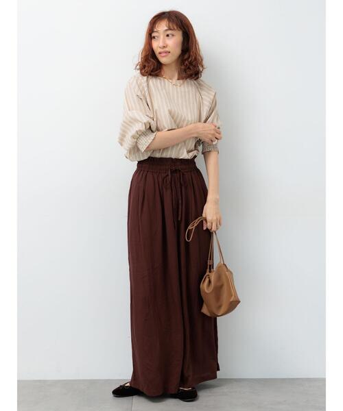 Lugnoncure（ルノンキュール）の「アソート袖口シャーリングブラウス（シャツ/ブラウス・レディース・ブルー/オフホワイト/チャコールグレー/ブラウン/ベージュ・F）」の15枚目の写真