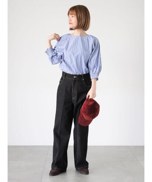 Lugnoncure（ルノンキュール）の「アソート袖口シャーリングブラウス（シャツ/ブラウス・レディース・ブルー/オフホワイト/チャコールグレー/ブラウン/ベージュ・F）」の10枚目の写真