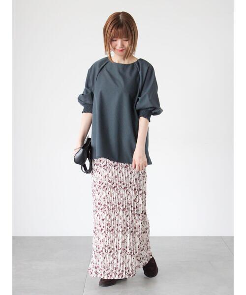 Lugnoncure（ルノンキュール）の「アソート袖口シャーリングブラウス（シャツ/ブラウス・レディース・ブルー/オフホワイト/チャコールグレー/ブラウン/ベージュ・F）」の20枚目の写真