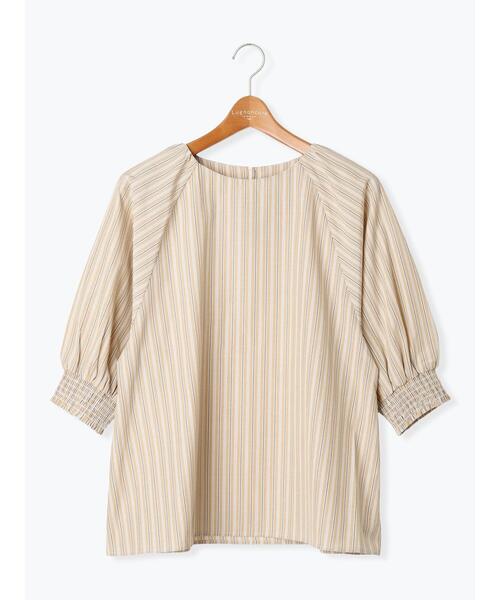 Lugnoncure（ルノンキュール）の「アソート袖口シャーリングブラウス（シャツ/ブラウス・レディース・ブルー/オフホワイト/チャコールグレー/ブラウン/ベージュ・F）」の12枚目の写真