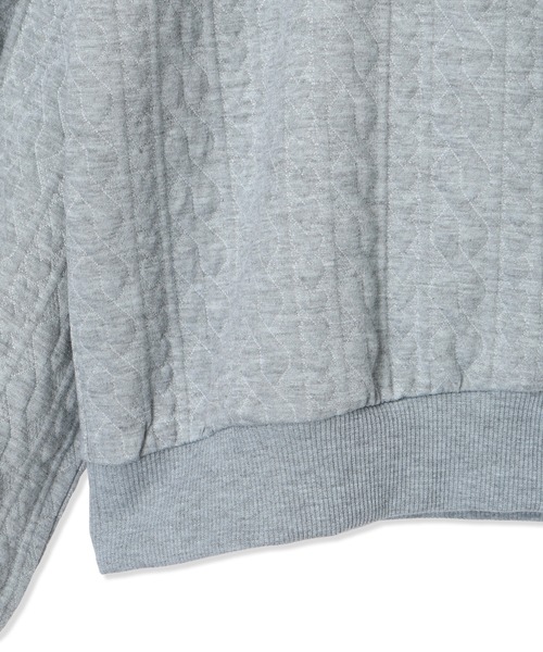 Amourire girl（アムリールガール）の「ふくれジャガード 袖リボンプルオーバー（スウェット・キッズ・グレー/ネイビー・160cm/150cm/140cm/130cm）」の6枚目の写真