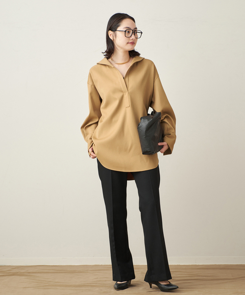 plage(プラージュ)の「Straight Slit パンツ(スラックス・レディース・チャコールグレー/ブラック・34/36/38/40)」の4枚目の写真