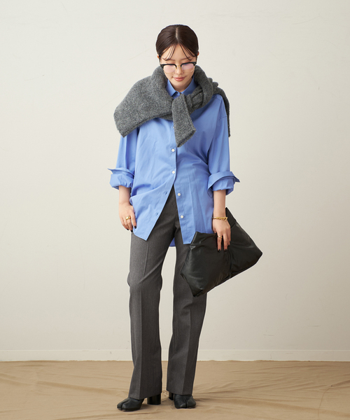 plage(プラージュ)の「Straight Slit パンツ(スラックス・レディース・チャコールグレー/ブラック・34/36/38/40)」の7枚目の写真