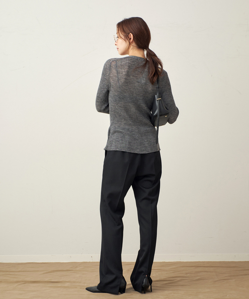 plage(プラージュ)の「Straight Slit パンツ(スラックス・レディース・チャコールグレー/ブラック・34/36/38/40)」の12枚目の写真