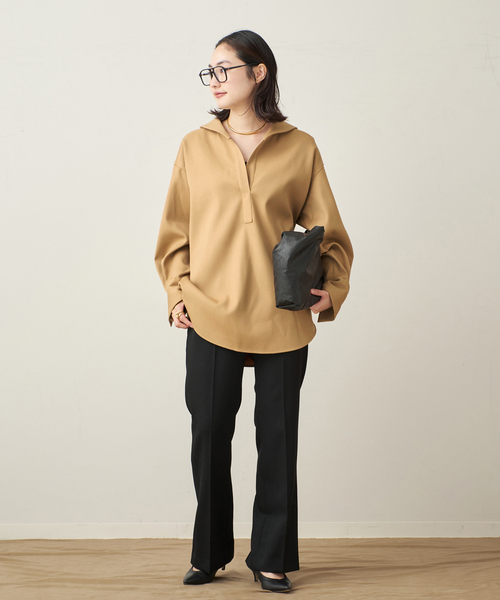 plage(プラージュ)の「Straight Slit パンツ(スラックス・レディース・チャコールグレー/ブラック・34/36/38/40)」の16枚目の写真