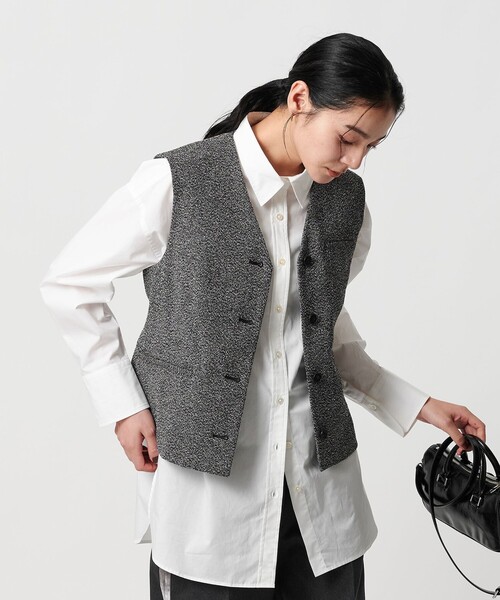 BEAUTY&YOUTH UNITED ARROWS（ビューティーアンドユースユナイテッドアローズ）の「ポリエステル ツイードライクベスト（ベスト・レディース・ブラック/ダークグレー・FREE）」の3枚目の写真