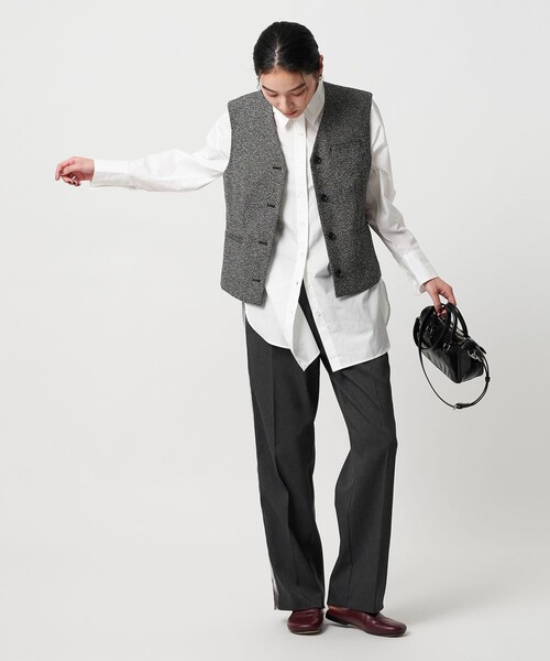 BEAUTY&YOUTH UNITED ARROWS（ビューティーアンドユースユナイテッドアローズ）の「ポリエステル ツイードライクベスト（ベスト・レディース・ブラック/ダークグレー・FREE）」の5枚目の写真