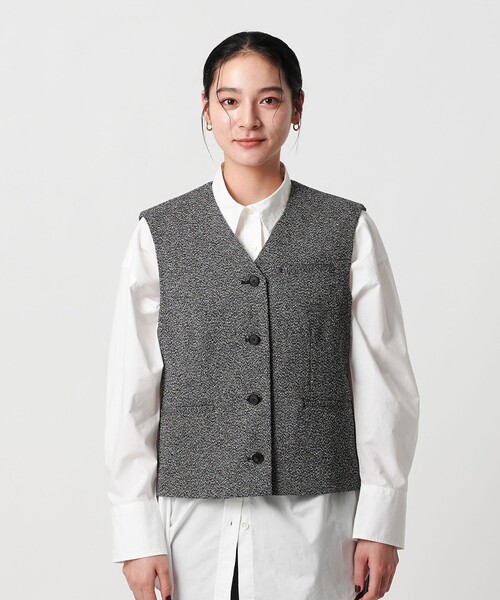 BEAUTY&YOUTH UNITED ARROWS（ビューティーアンドユースユナイテッドアローズ）の「ポリエステル ツイードライクベスト（ベスト・レディース・ブラック/ダークグレー・FREE）」の9枚目の写真