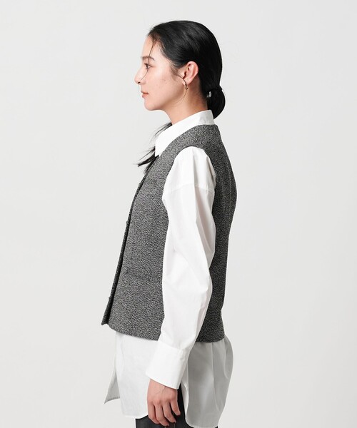 BEAUTY&YOUTH UNITED ARROWS（ビューティーアンドユースユナイテッドアローズ）の「ポリエステル ツイードライクベスト（ベスト・レディース・ブラック/ダークグレー・FREE）」の10枚目の写真