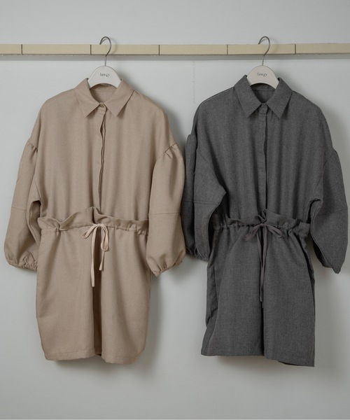 lawgy(ラウジー)の「volume sleeve waist gather combinaison / ボリュームスリーブウエストギャザーコンビネゾン(つなぎ/オールインワン・レディース・グレー/ベージュ・FREE)」の18枚目の写真