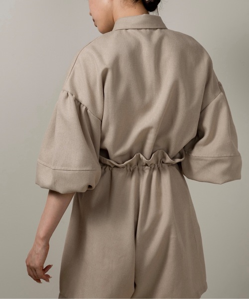 lawgy ボリュームスリーブウエストギャザーコンビネゾン volume sleeve waist gather combinaison / ボリュームスリーブ