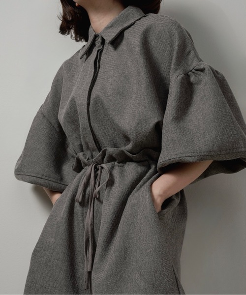 セール】volume sleeve waist gather combinaison / ボリューム