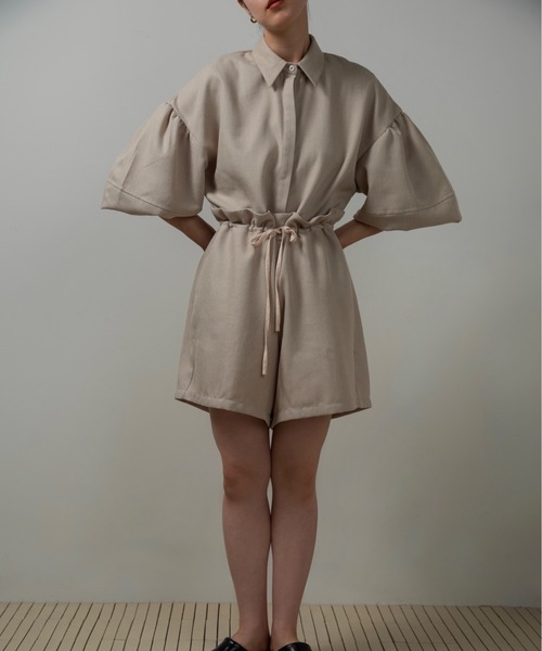 lawgy ボリュームスリーブウエストギャザーコンビネゾン volume sleeve waist gather combinaison / ボリュームスリーブ
