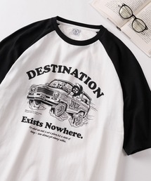 make a ray!（メイク ア レイ！）の「【84】ラグラン 6分袖  グラフィック プリントTシャツ（Tシャツ/カットソー・メンズ）」