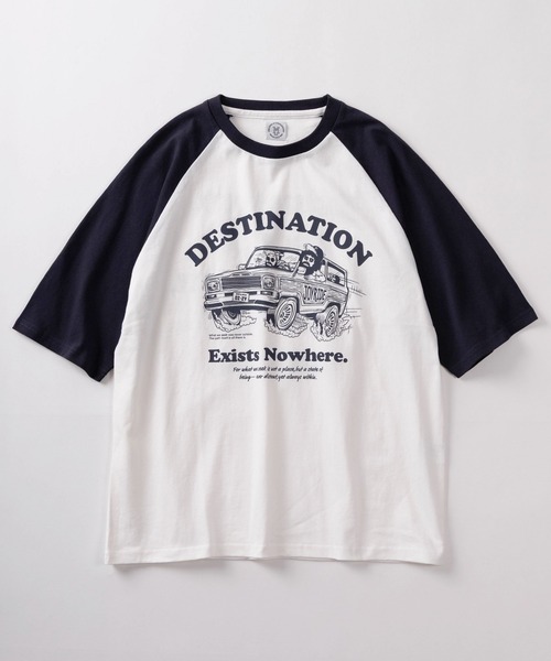 make a ray!(メイク ア レイ!)の「【84】ラグラン 6分袖 グラフィック プリントTシャツ(Tシャツ/カットソー・メンズ・ブラック/ネイビー/ブラック系その他/グリーン/ブルー系その他/ブラック系その他3/ブラック系その他2/レッド・L/M)」の9枚目の写真