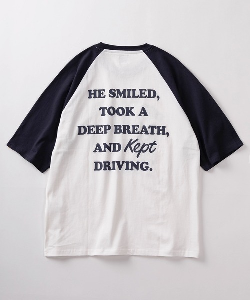 make a ray!(メイク ア レイ!)の「【84】ラグラン 6分袖 グラフィック プリントTシャツ(Tシャツ/カットソー・メンズ・ブラック/ネイビー/ブラック系その他/グリーン/ブルー系その他/ブラック系その他3/ブラック系その他2/レッド・L/M)」の10枚目の写真