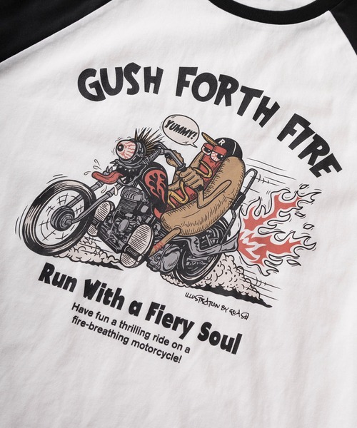 make a ray!(メイク ア レイ!)の「【84】ラグラン 6分袖 グラフィック プリントTシャツ(Tシャツ/カットソー・メンズ・ブラック/ネイビー/ブラック系その他/グリーン/ブルー系その他/ブラック系その他3/ブラック系その他2/レッド・L/M)」の20枚目の写真