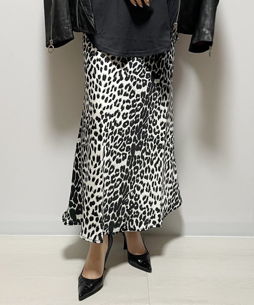 Fizz（フィズ）の「レオパード柄ロングスカート（スカート・レディース・アイボリー/ブラウン・M）」の9枚目の写真