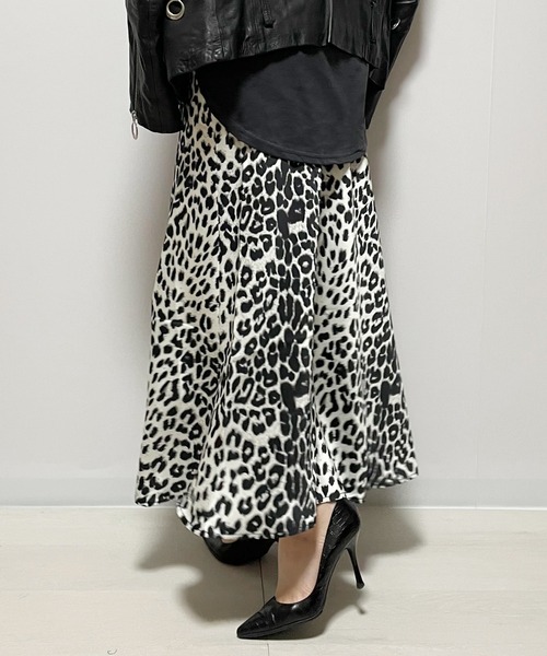 Fizz（フィズ）の「レオパード柄ロングスカート（スカート・レディース・アイボリー/ブラウン・M）」の10枚目の写真