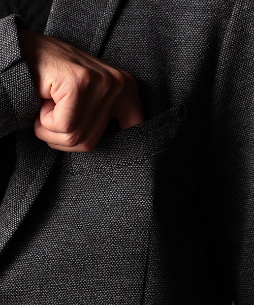 NICOLE CLUB FOR MEN（ニコルクラブフォーメン）の「アラカルトジャカードジャージジャケット（テーラードジャケット・メンズ・チャコールグレー/グレー/ストライプ/ブラック・LARGE/X-LARGE/MEDIUM）」の13枚目の写真