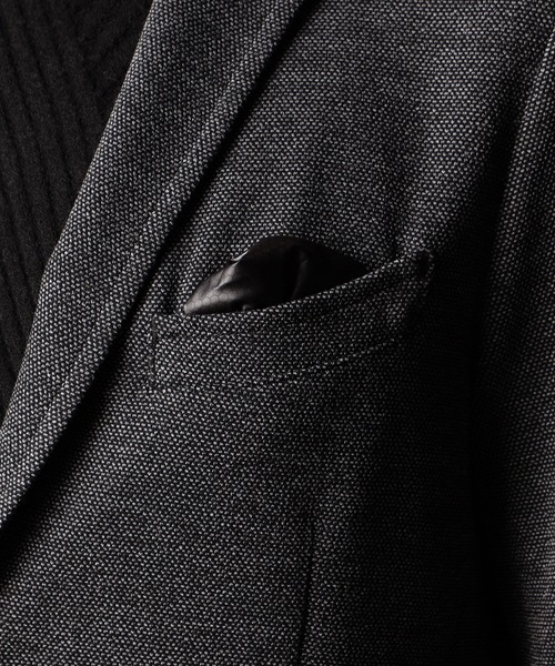 NICOLE CLUB FOR MEN（ニコルクラブフォーメン）の「アラカルトジャカードジャージジャケット（テーラードジャケット・メンズ・チャコールグレー/グレー/ストライプ/ブラック・LARGE/X-LARGE/MEDIUM）」の14枚目の写真