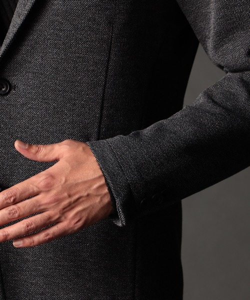 NICOLE CLUB FOR MEN（ニコルクラブフォーメン）の「アラカルトジャカードジャージジャケット（テーラードジャケット・メンズ・チャコールグレー/グレー/ストライプ/ブラック・LARGE/X-LARGE/MEDIUM）」の15枚目の写真