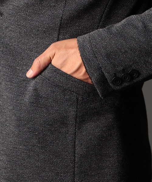 NICOLE CLUB FOR MEN（ニコルクラブフォーメン）の「アラカルトジャカードジャージジャケット（テーラードジャケット・メンズ・チャコールグレー/グレー/ストライプ/ブラック・LARGE/X-LARGE/MEDIUM）」の16枚目の写真