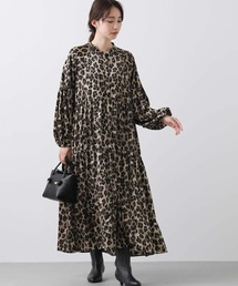 【未使用】rag&bone レオパード シースルー ワンピース ドレス ブラックバックシャンミディアムドレス/れお - カラードレス