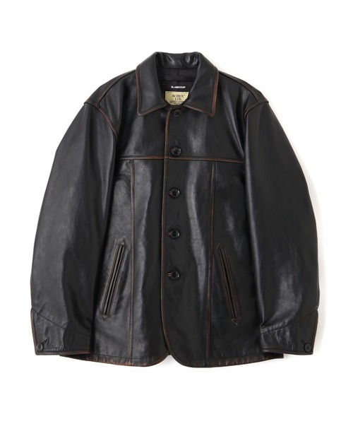 AVIREX(アヴィレックス)の「COWHIDE CARCOAT VINTAGE FINISH / カウハイド カーコート ヴィンテージフィニッシュ / AVIREX / アヴィレックス(テーラードジャケット・メンズ・ブラック・MEDIUM/LARGE/X-LARGE/XX-LARGE)」の2枚目の写真