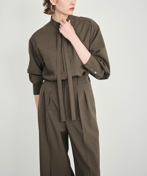 ウォッシャブル2WAYバンドカラーシャツ【CLEAN MOTION】（シャツ