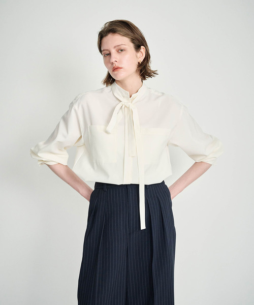 ウォッシャブル2WAYバンドカラーシャツ【CLEAN MOTION】（シャツ