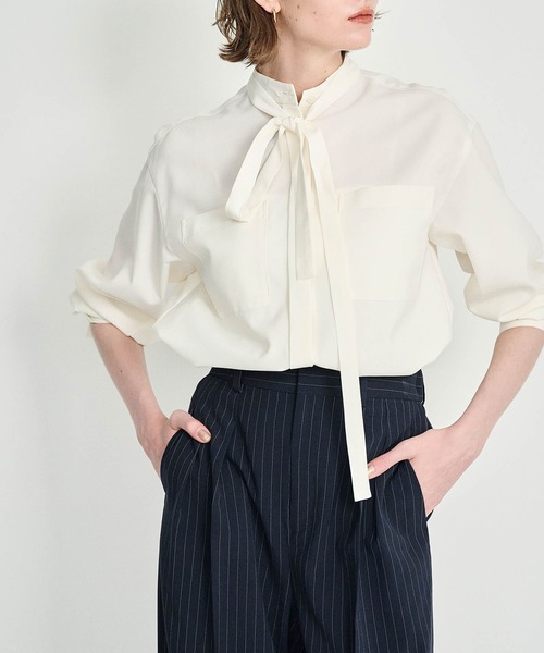 セール】ウォッシャブル2WAYバンドカラーシャツ【CLEAN MOTION