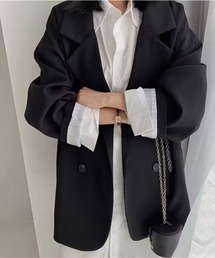 ロールアップスリーブオーバーサイズダブルジャケット