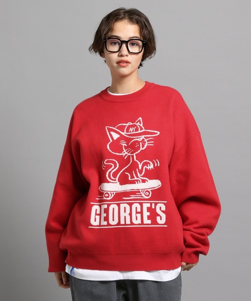 GEORGE'S（ジョージズ）の「アニマルジャガードプルオーバー（ニット/セーター・メンズ・ホワイト/レッド/パープル・MEDIUM/LARGE）」の19枚目の写真