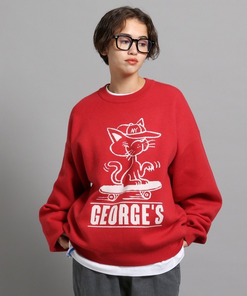 GEORGE'S（ジョージズ）の「アニマルジャガードプルオーバー（ニット/セーター・メンズ・ホワイト/レッド/パープル・MEDIUM/LARGE）」の18枚目の写真