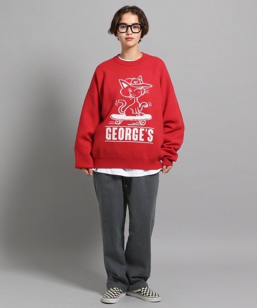 GEORGE'S（ジョージズ）の「アニマルジャガードプルオーバー（ニット/セーター・メンズ・ホワイト/レッド/パープル・MEDIUM/LARGE）」の20枚目の写真