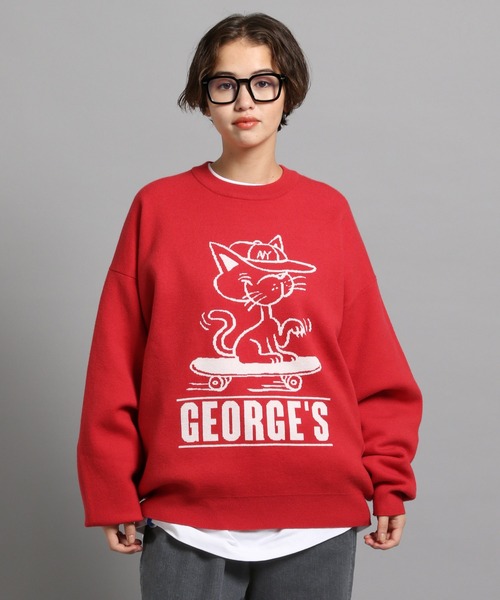 GEORGE'S（ジョージズ）の「アニマルジャガードプルオーバー（ニット/セーター・メンズ・ホワイト/レッド/パープル・MEDIUM/LARGE）」の17枚目の写真