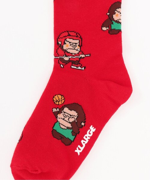 XLARGE KIDS(エクストララージキッズ)の「スポーツファニーゴリラクルーソックス(ソックス/靴下・キッズ・レッド/イエロー/ネイビー・13-15cm/15-17cm/17-19cm/19-21cm)」の9枚目の写真