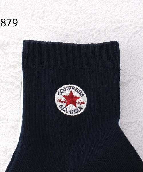 CONVERSE（コンバース）の「◆CONVERSE パッチ刺繍リブショート クルーソックス 3P（ソックス/靴下・レディース・その他/ブラック系8・00）」の7枚目の写真
