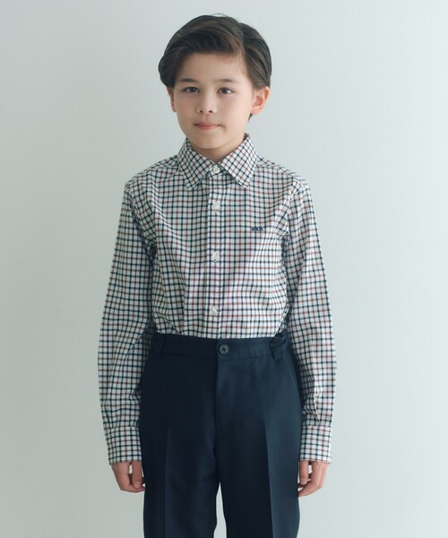 green label relaxing(グリーンレーベルリラクシング)の「チェックシャツ / キッズ 140cm-160cm(シャツ/ブラウス・キッズ・ライトブルー/ブラウン・160cm/150cm/140cm)」の2枚目の写真