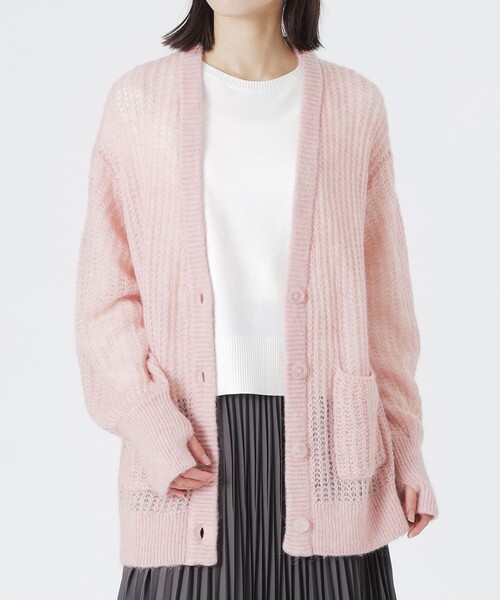 LOVELESS（ラブレス）の「メッシュニットオーバーカーディガン（カーディガン/ボレロ・レディース・オフホワイト/グリーン系その他/パープル系その他7/ピンク系その他2・36）」の18枚目の写真