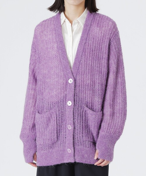 LOVELESS（ラブレス）の「メッシュニットオーバーカーディガン（カーディガン/ボレロ・レディース・オフホワイト/グリーン系その他/パープル系その他7/ピンク系その他2・36）」の3枚目の写真