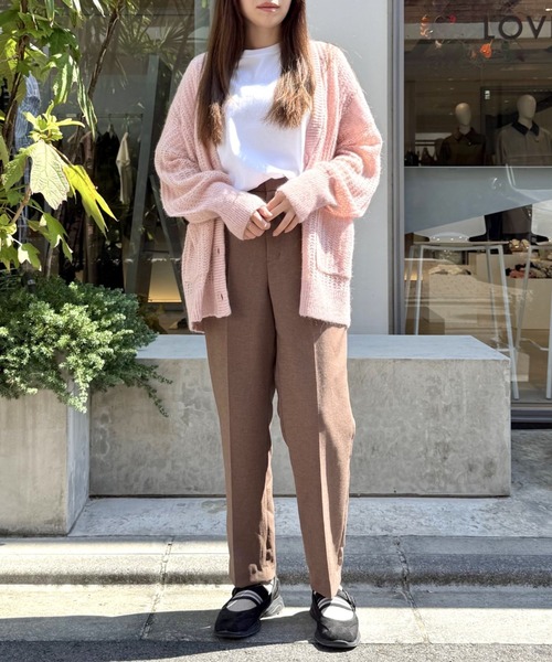 LOVELESS（ラブレス）の「メッシュニットオーバーカーディガン（カーディガン/ボレロ・レディース・オフホワイト/グリーン系その他/パープル系その他7/ピンク系その他2・36）」の8枚目の写真